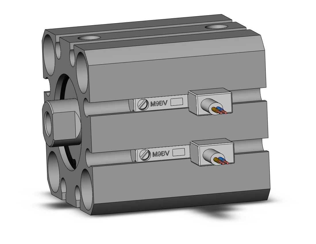 SMC CDQSB20-10DC-M9BV cyl, compact, dbl act, auto-sw, CQS COMPACT CYLINDER