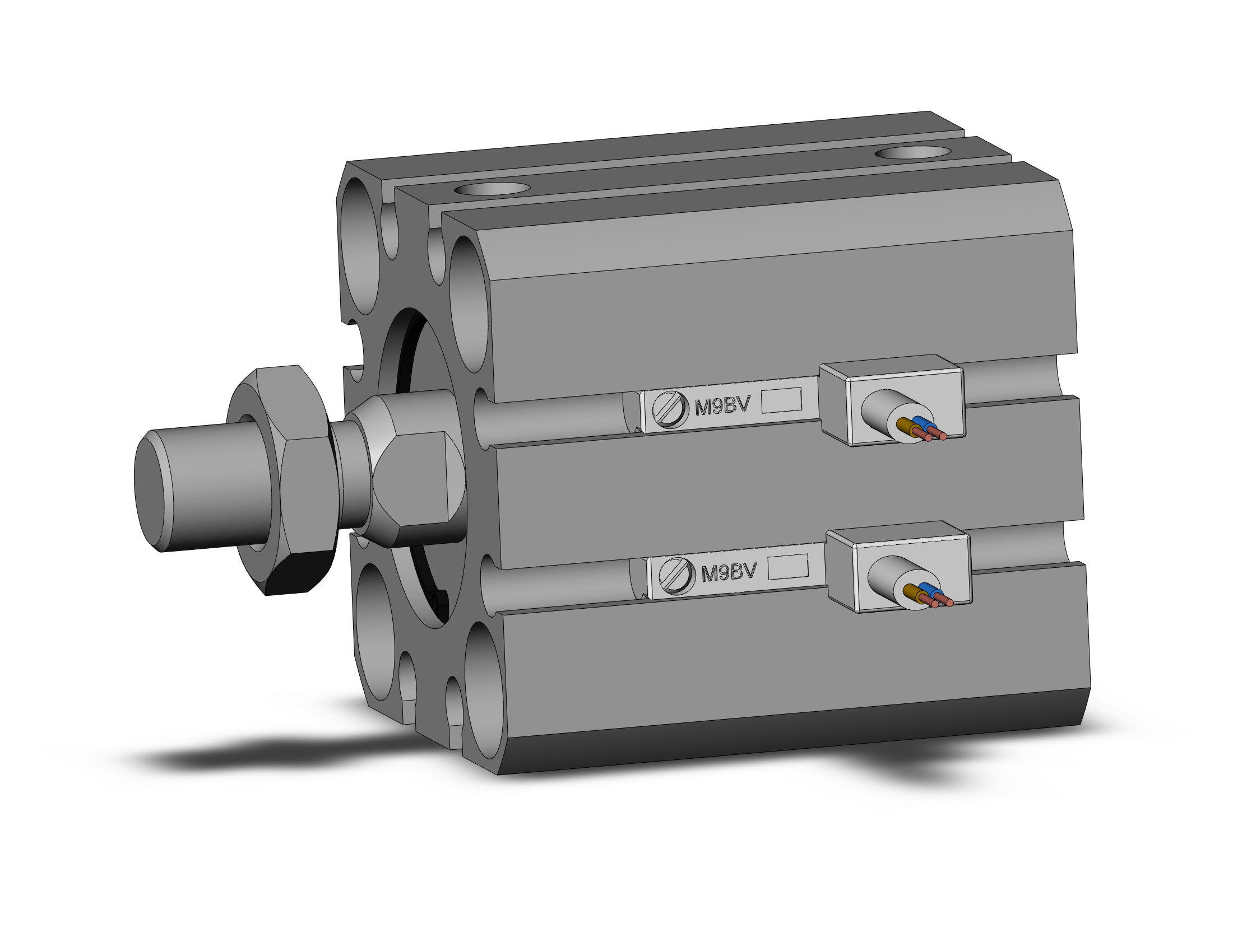 SMC CDQSB20-10DCM-M9BVL cyl, compact, dbl act, auto-sw, CQS COMPACT CYLINDER