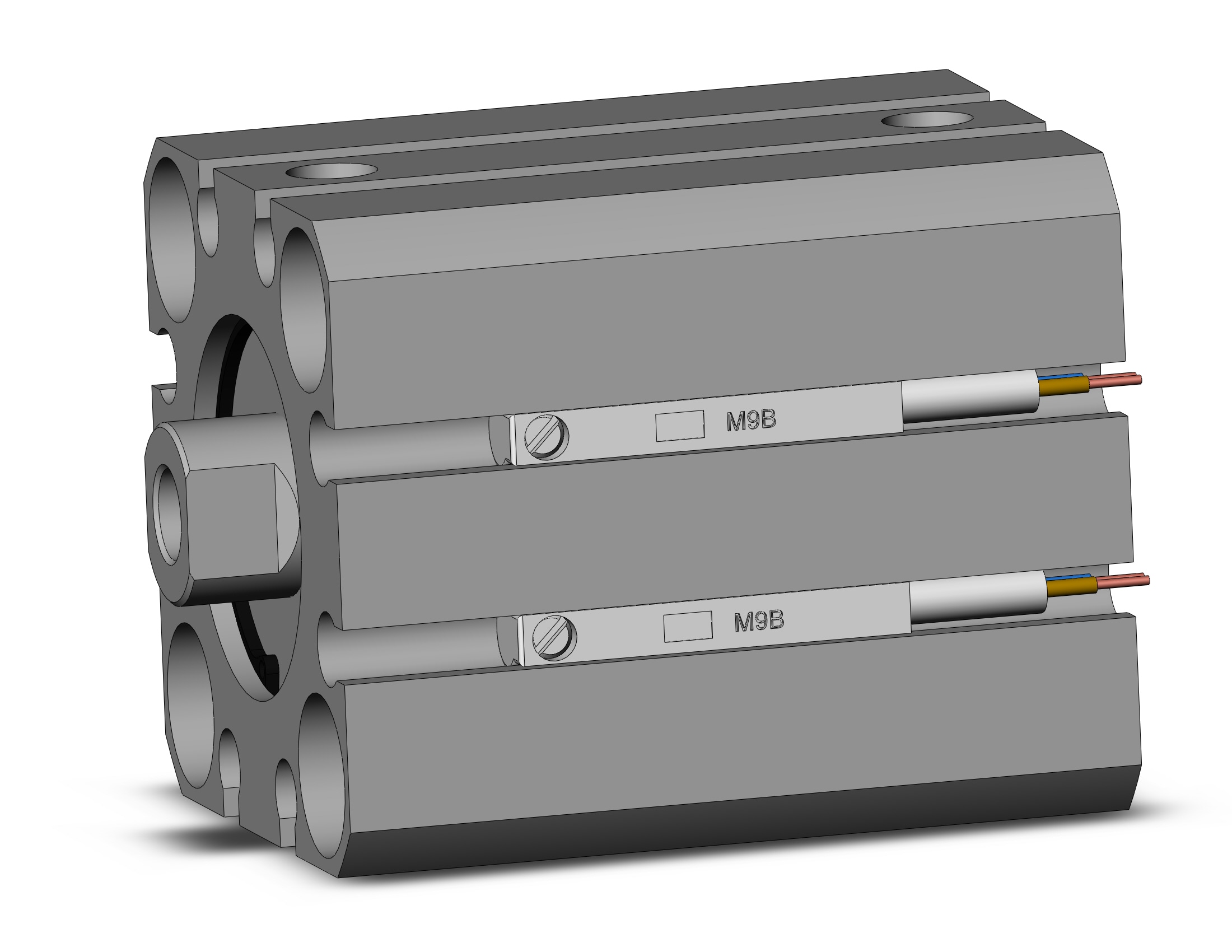 SMC CDQSB20-15D-M9B cyl, compact, dbl act, auto-sw, CQS COMPACT CYLINDER