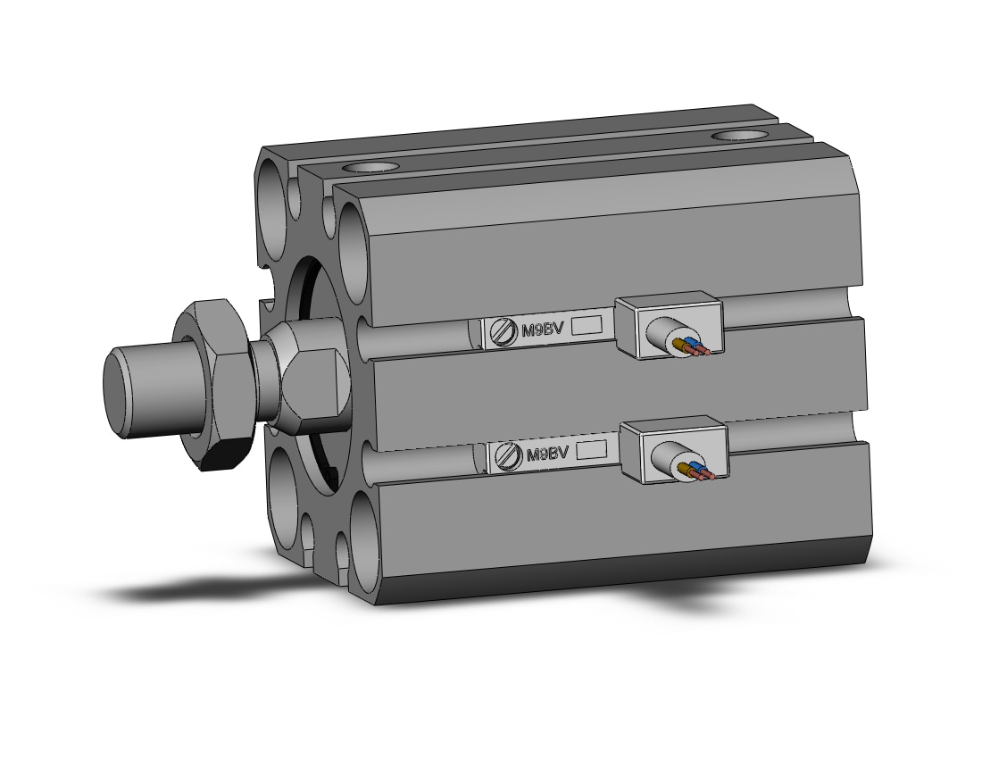 SMC CDQSB20-15DCM-M9BVL cyl, compact, dbl act, auto-sw, CQS COMPACT CYLINDER