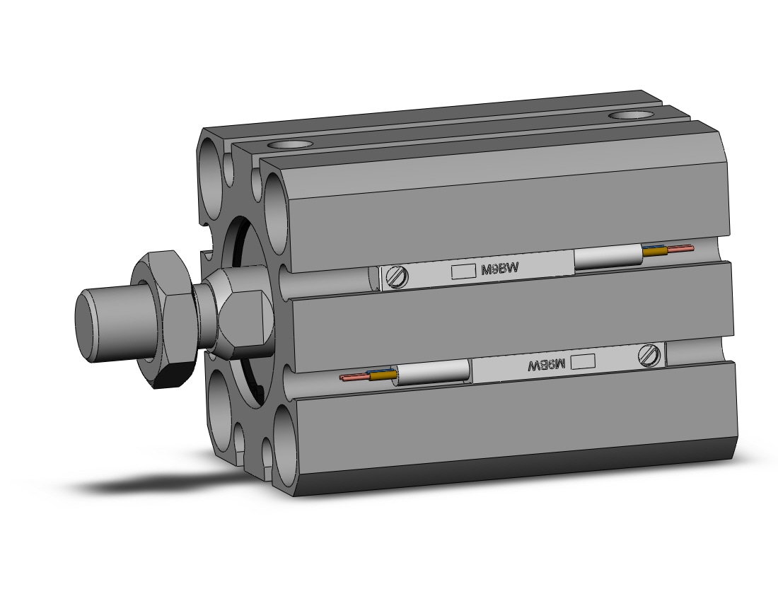 SMC CDQSB20-20DCM-M9BWL cyl, compact, dbl act, auto-sw, CQS COMPACT CYLINDER