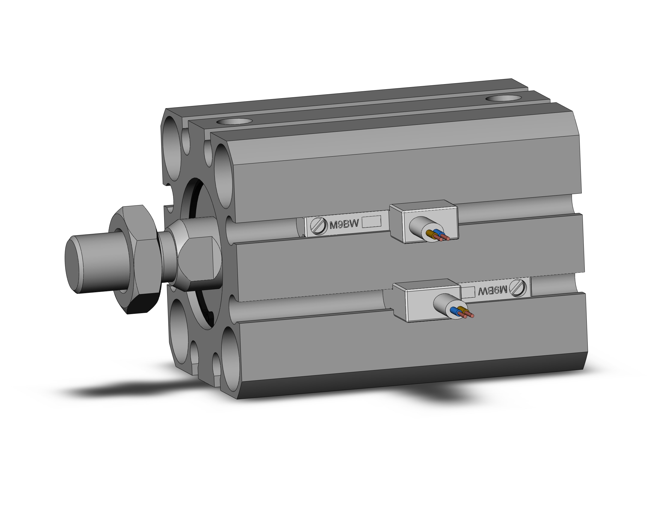 SMC CDQSB20-20DCM-M9BWVL cyl, compact, dbl act, auto-sw, CQS COMPACT CYLINDER