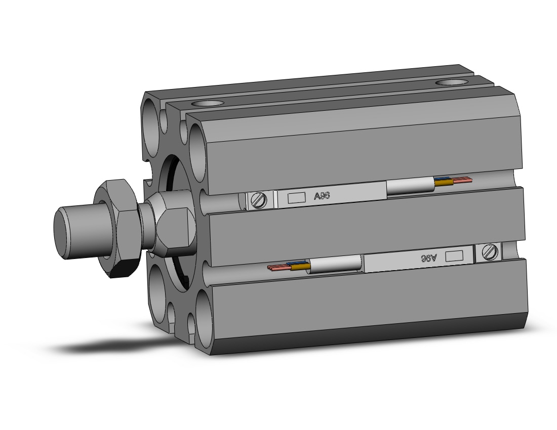 SMC CDQSB20-20DM-A96L cyl, compact, dbl act, auto-sw, CQS COMPACT CYLINDER