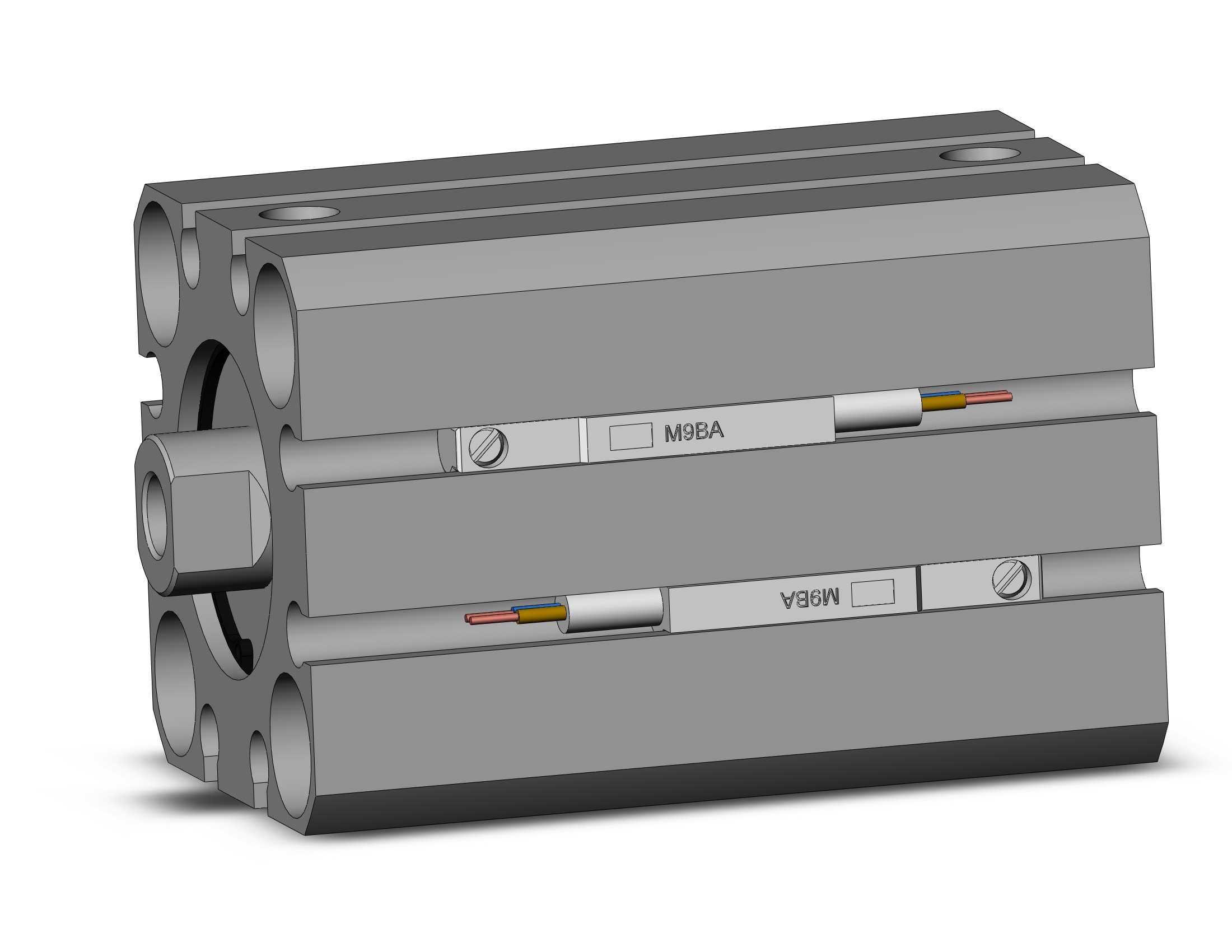 SMC CDQSB20-25D-M9BAL cyl, compact, dbl act, auto-sw, CQS COMPACT CYLINDER