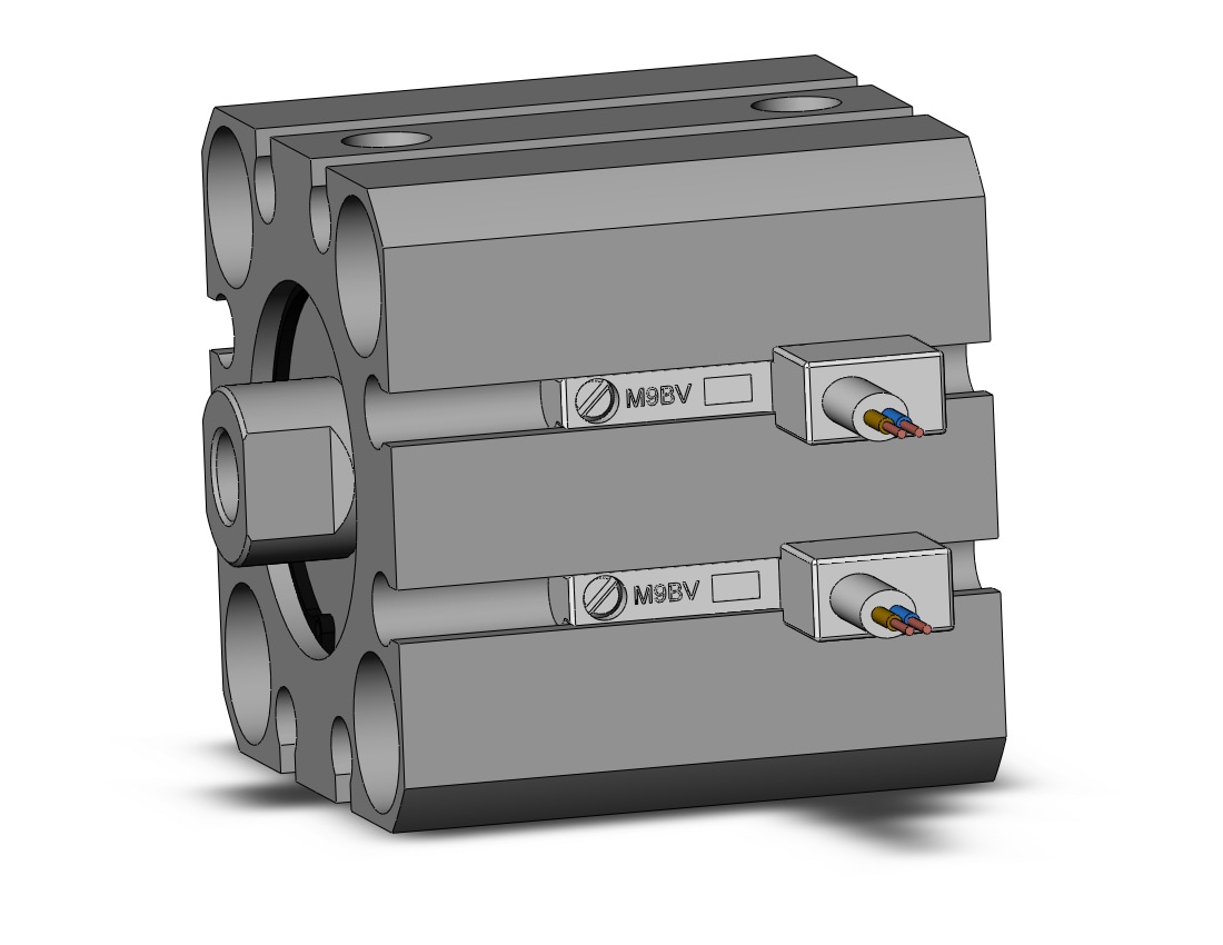 SMC CDQSB20-5D-M9BVL cyl, compact, dbl act, auto-sw, CQS COMPACT CYLINDER