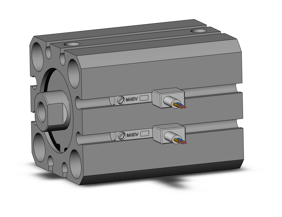 SMC CDQSB25-10S-M9BVL cyl, compact, sgl act, spr ret, CQS COMPACT CYLINDER