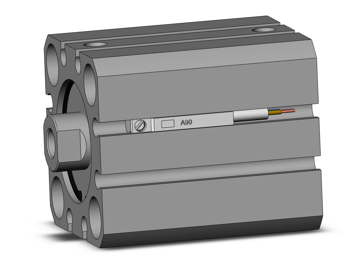 SMC CDQSB25-15D-A90S cyl, compact, dbl act, auto-sw, CQS COMPACT CYLINDER