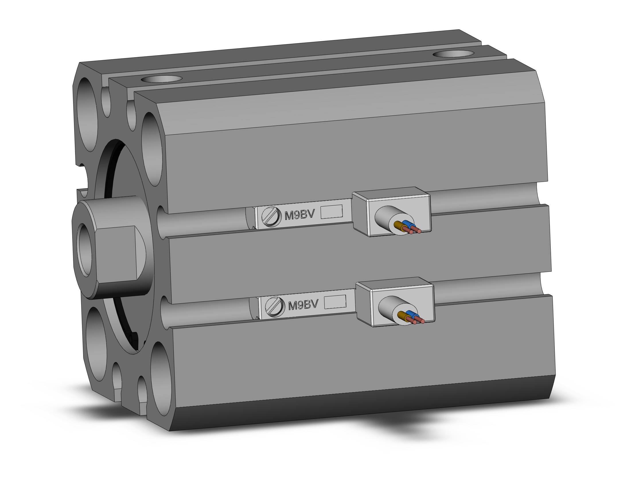 SMC CDQSB25-15D-M9BV cyl, compact, dbl act, auto-sw, CQS COMPACT CYLINDER