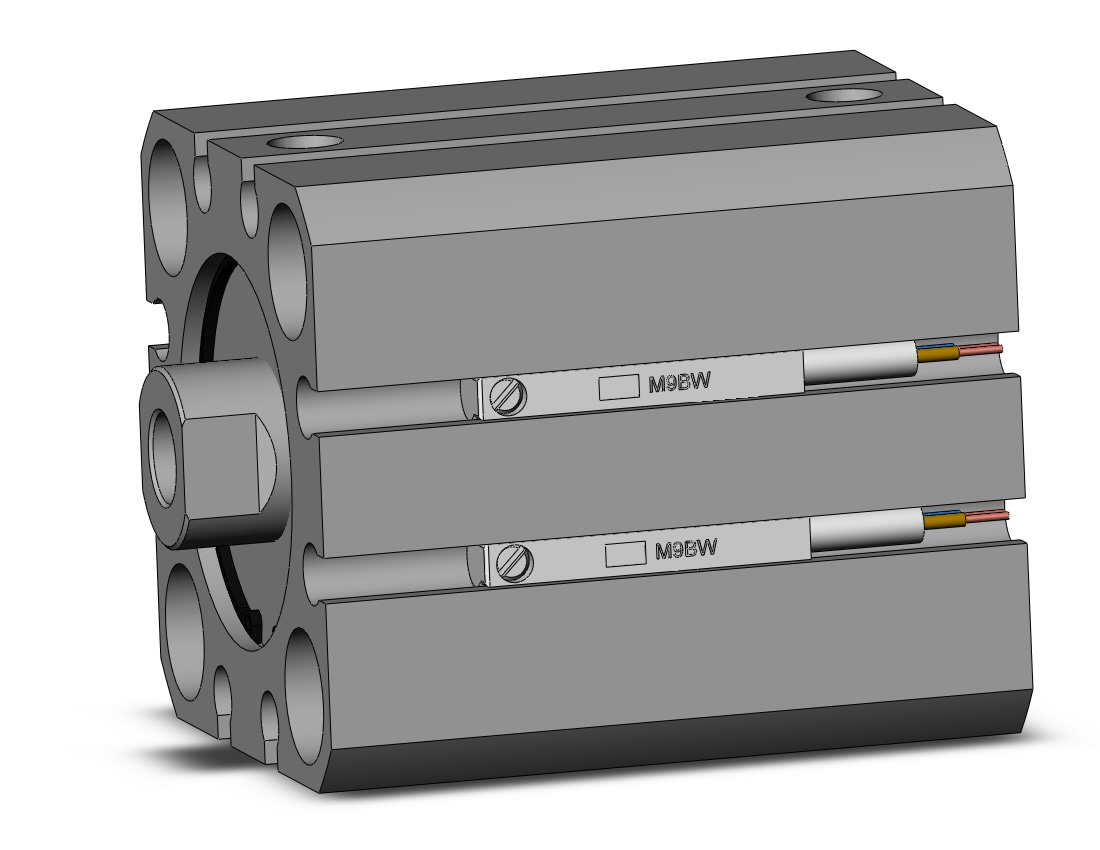 SMC CDQSB25-15D-M9BWL cyl, compact, dbl act, auto-sw, CQS COMPACT CYLINDER