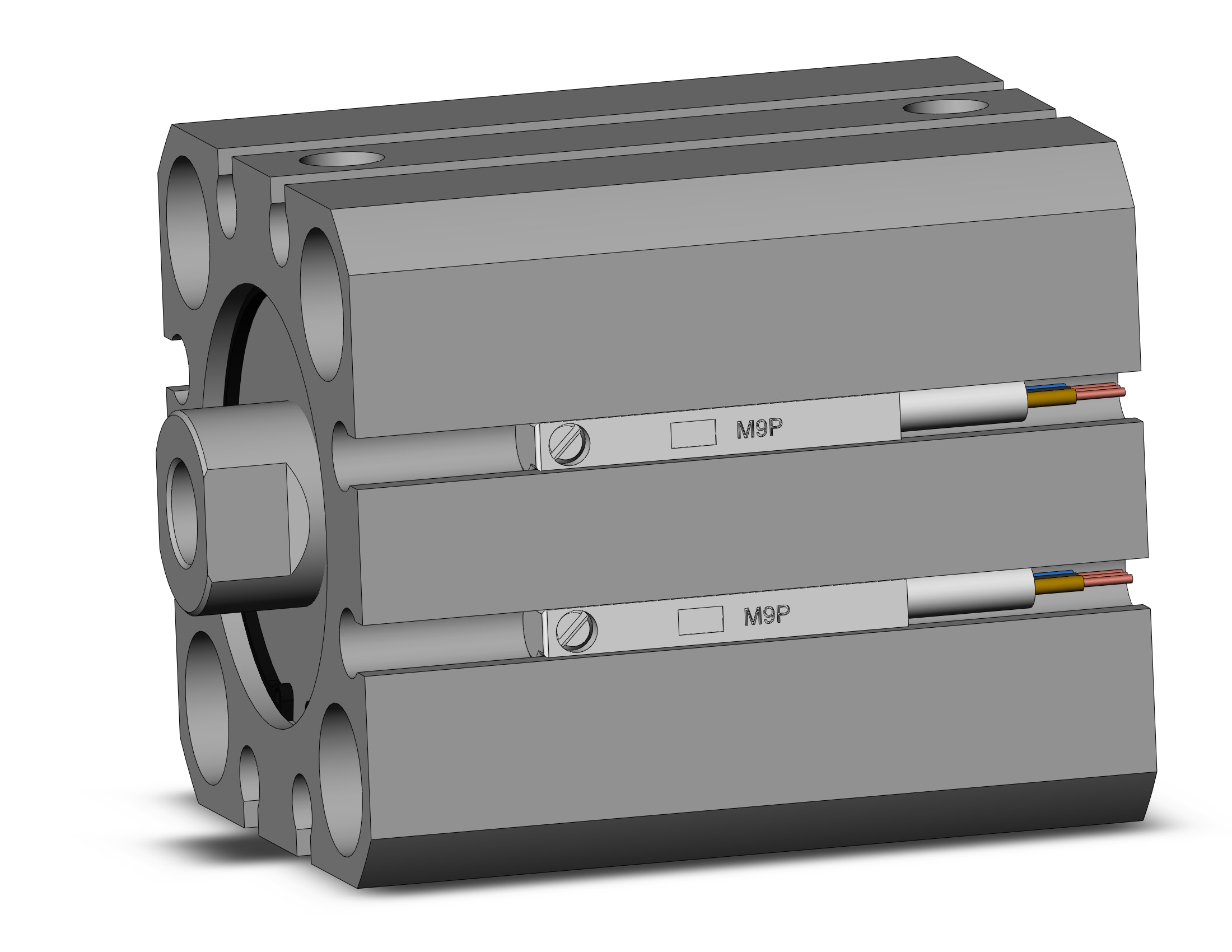 SMC CDQSB25-15D-M9PL cyl, compact, dbl act, auto-sw, CQS COMPACT CYLINDER