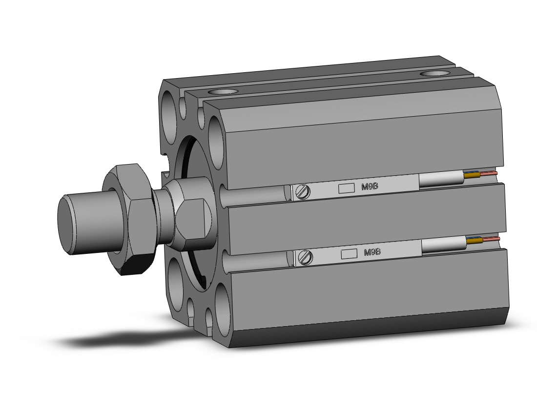 SMC CDQSB25-15DM-M9BL cyl, compact, dbl act, auto-sw, CQS COMPACT CYLINDER