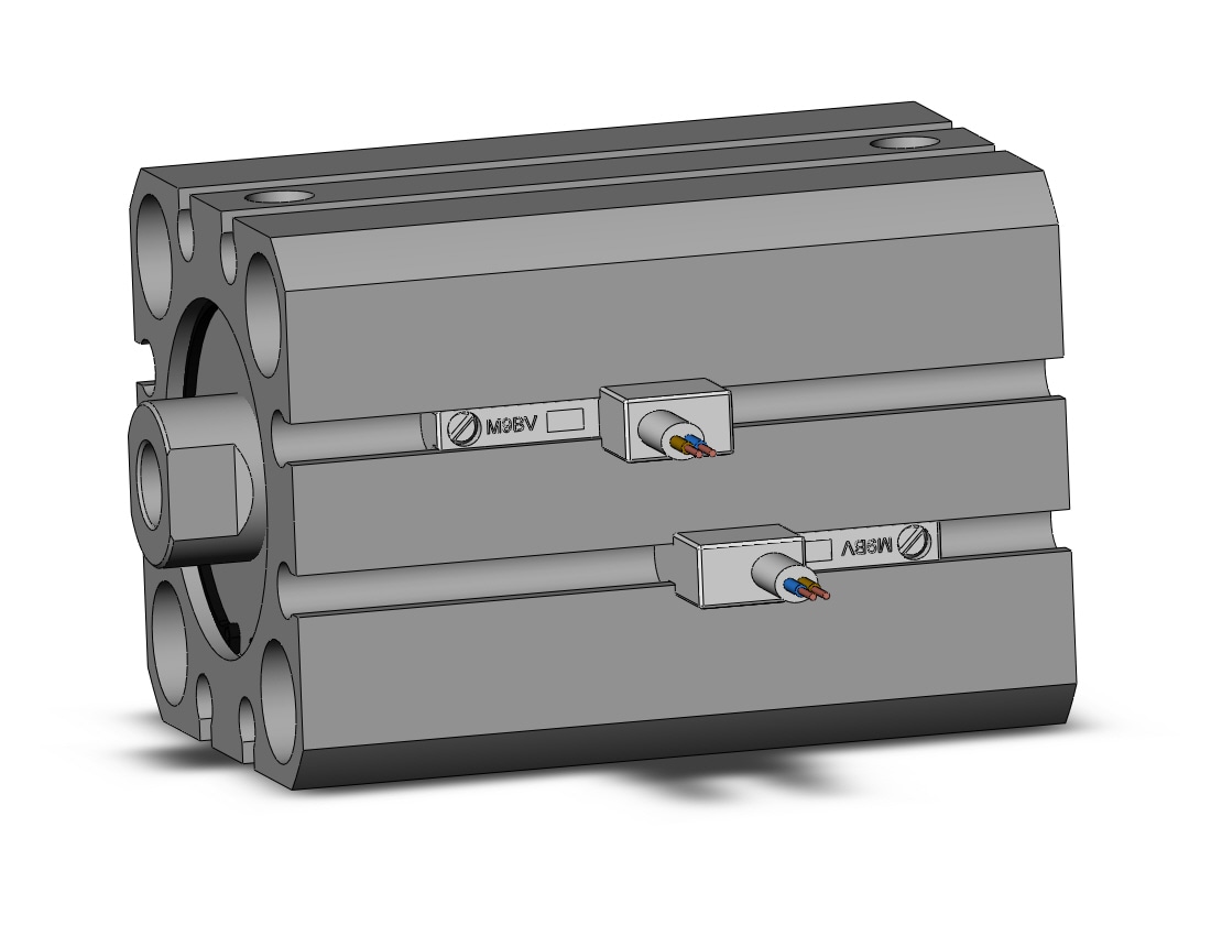 SMC CDQSB25-25D-M9BVSAPC cyl, compact, dbl act, auto-sw, CQS COMPACT CYLINDER