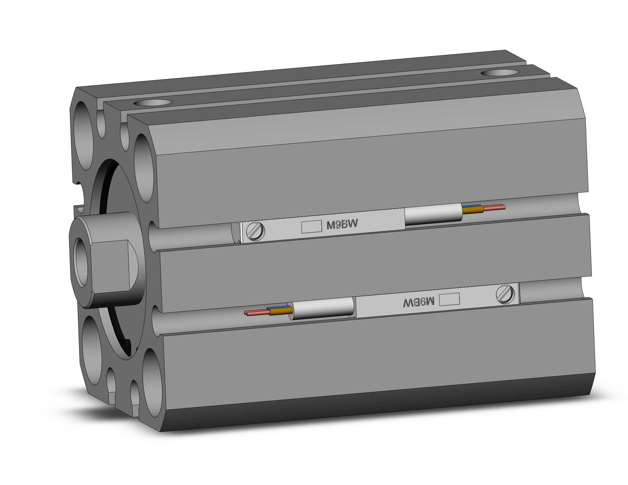 SMC CDQSB25-25D-M9BWM cyl, compact, dbl act, auto-sw, CQS COMPACT CYLINDER