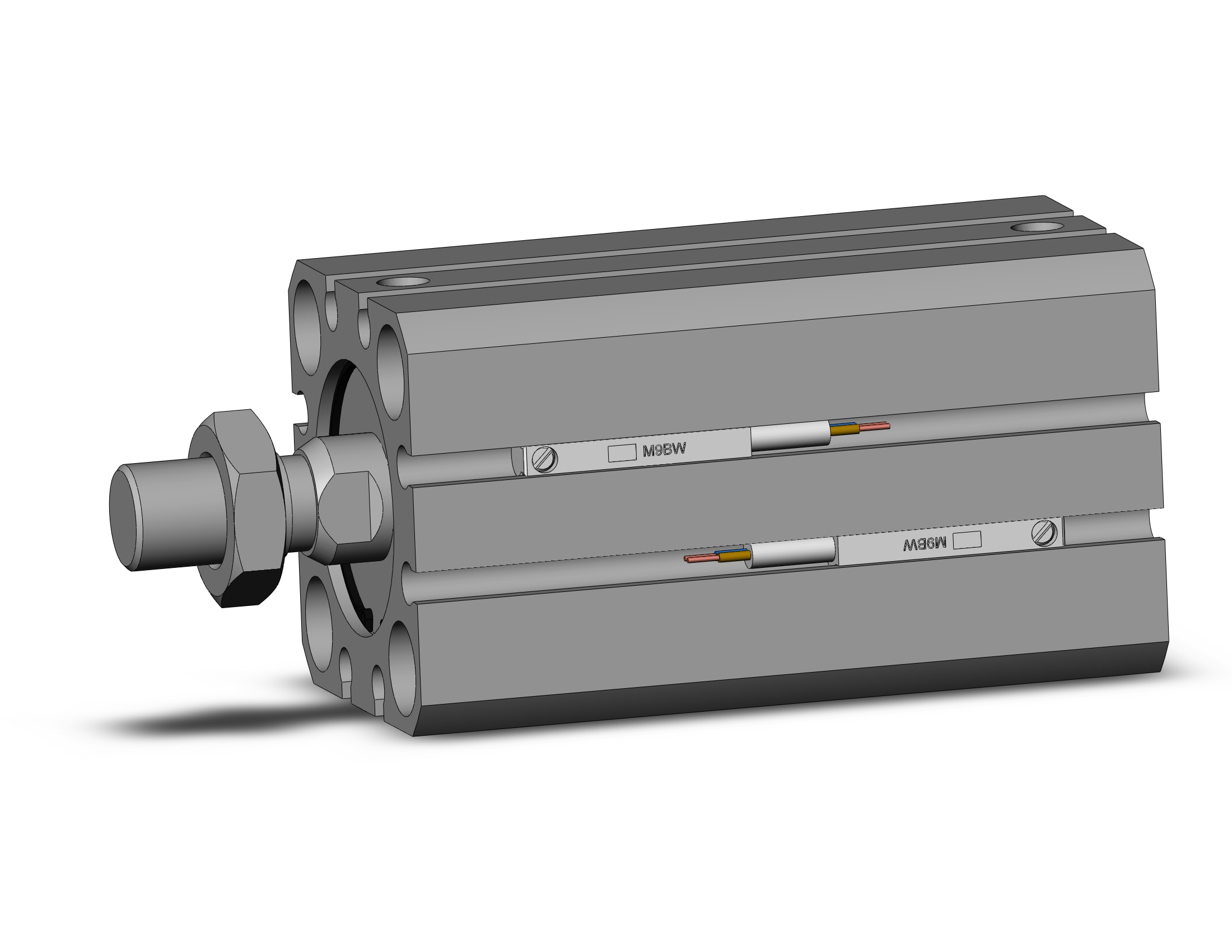 SMC CDQSB25-40DCM-M9BW cyl, compact, dbl act, auto-sw, CQS COMPACT CYLINDER