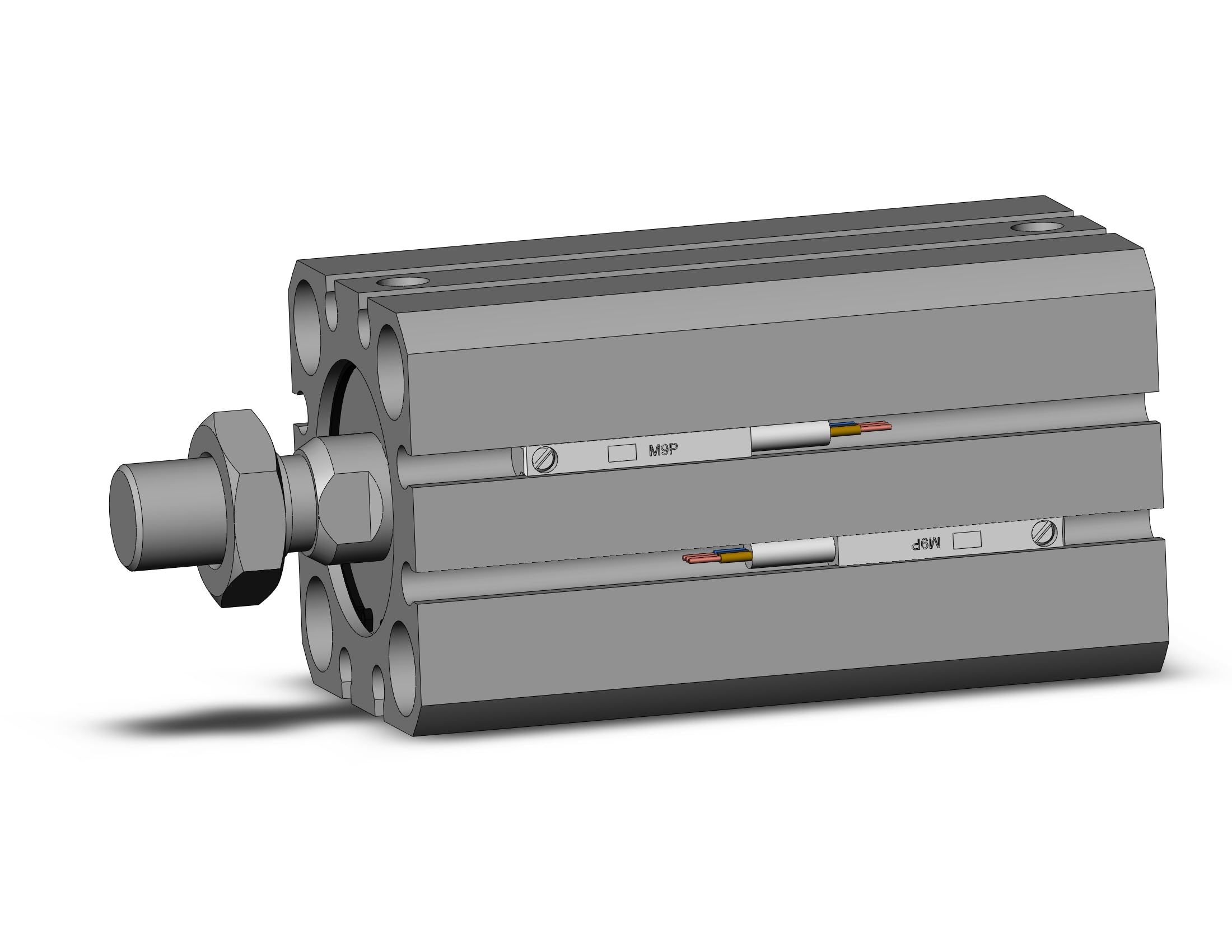 SMC CDQSB25-40DCM-M9PZ cyl, compact, dbl act, auto-sw, CQS COMPACT CYLINDER