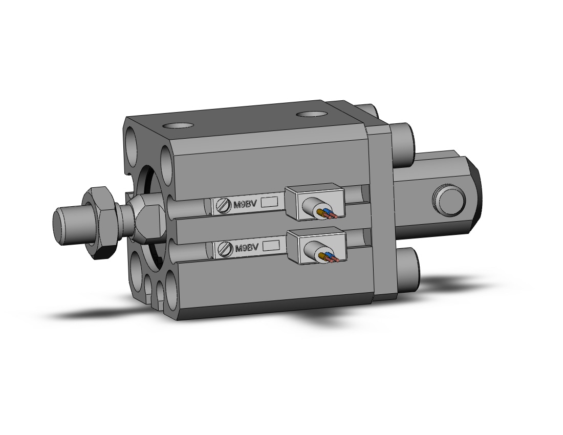 SMC CDQSD16-10DM-M9BVL cyl, compact, dbl act, auto-sw, CQS COMPACT CYLINDER