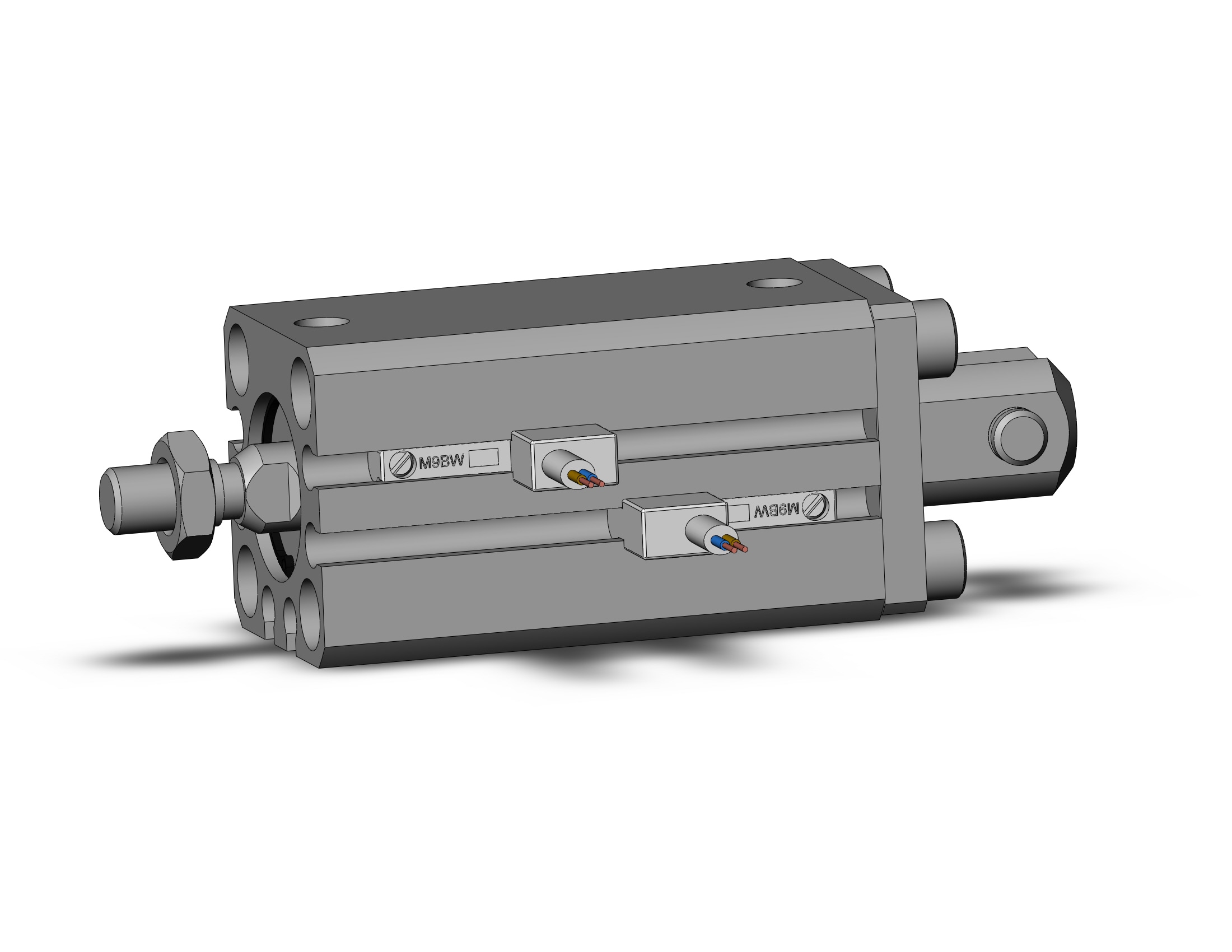 SMC CDQSD16-30DM-M9BWVL cyl, compact, dbl act, auto-sw, CQS COMPACT CYLINDER