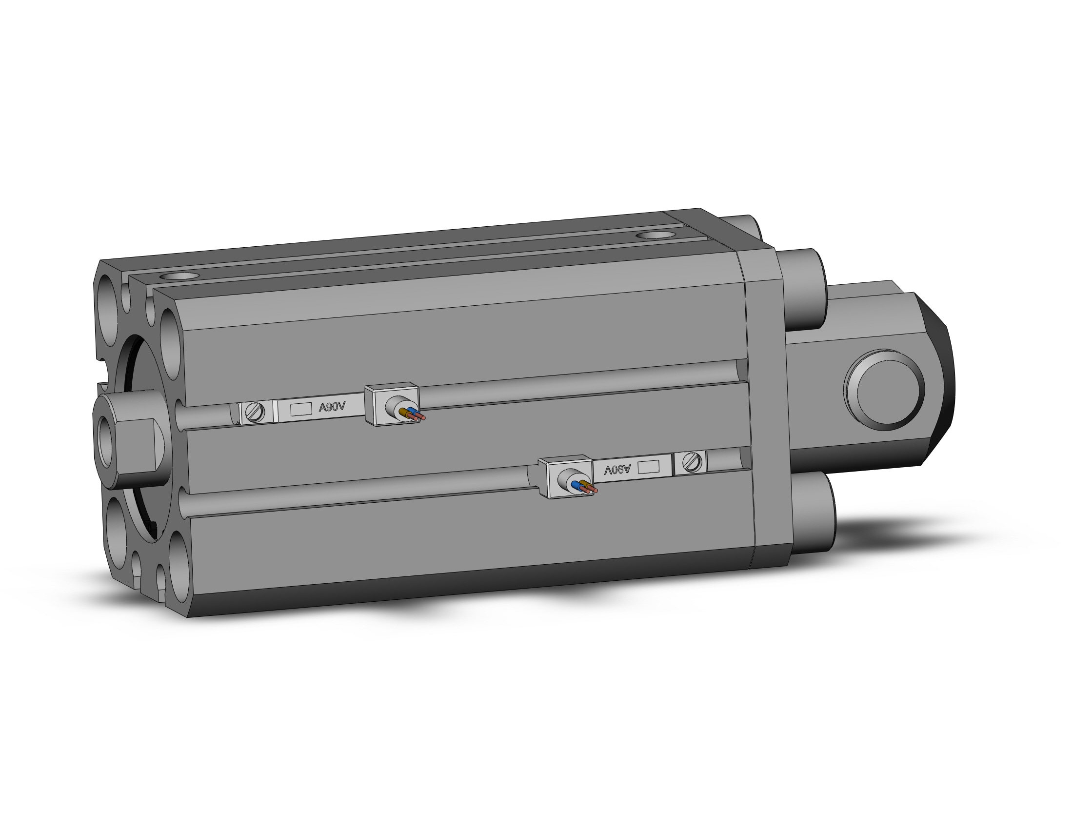 SMC CDQSD25-40D-A90VL cyl, compact, dbl act, auto-sw, CQS COMPACT CYLINDER