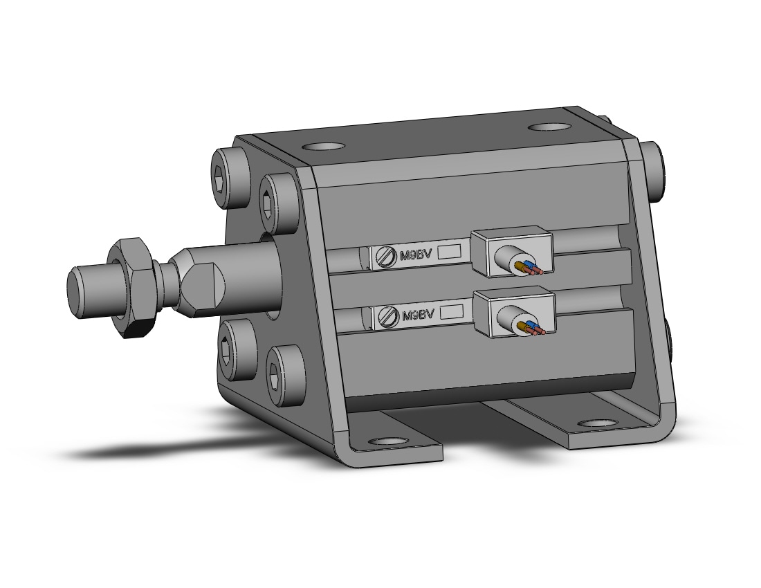 SMC CDQSL16-15DM-M9BVL cyl, compact, dbl act, auto-sw, CQS COMPACT CYLINDER