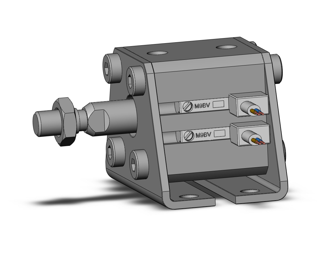 SMC CDQSL16-5DM-M9BVL cyl, compact, dbl act, auto-sw, CQS COMPACT CYLINDER