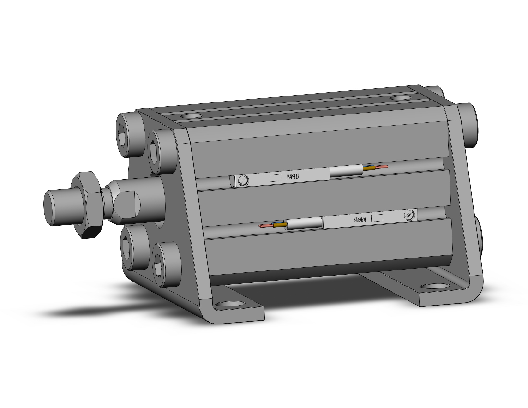 SMC CDQSL20-30DM-M9BL cyl, compact, dbl act, auto-sw, CQS COMPACT CYLINDER