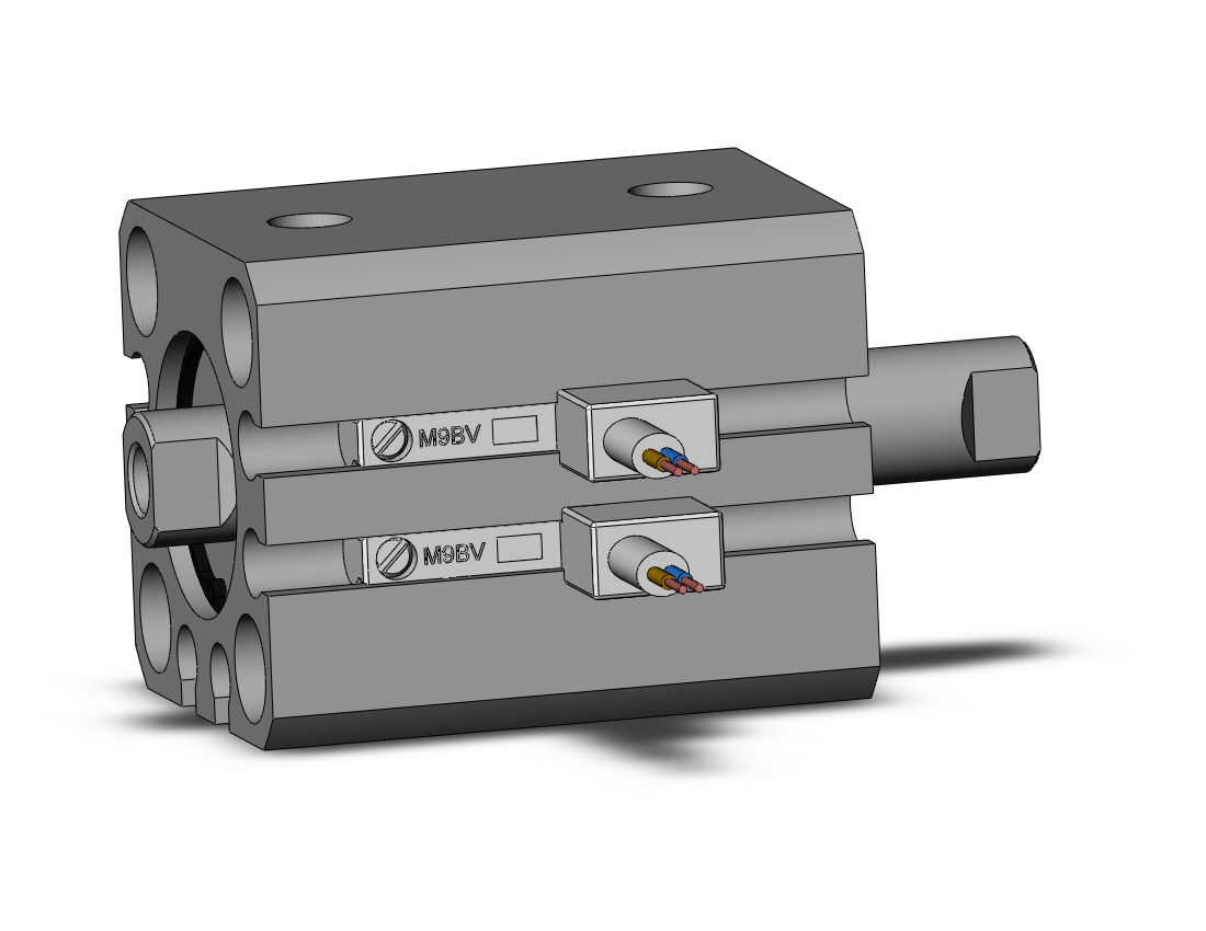 SMC CDQSWB16-10D-M9BVL cyl, compact, dbl rod, COMPACT CYLINDER