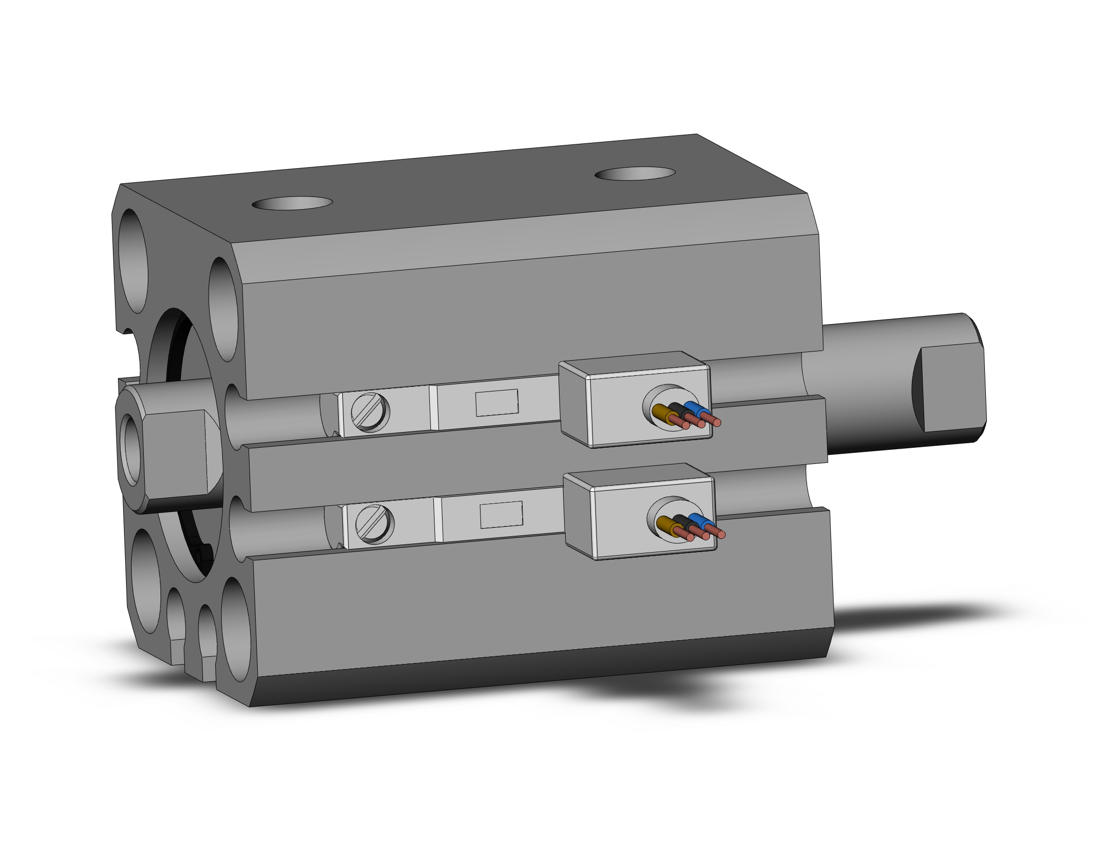 SMC CDQSWB16-10D-M9NAVL cyl, compact, dbl rod, CQS COMPACT CYLINDER