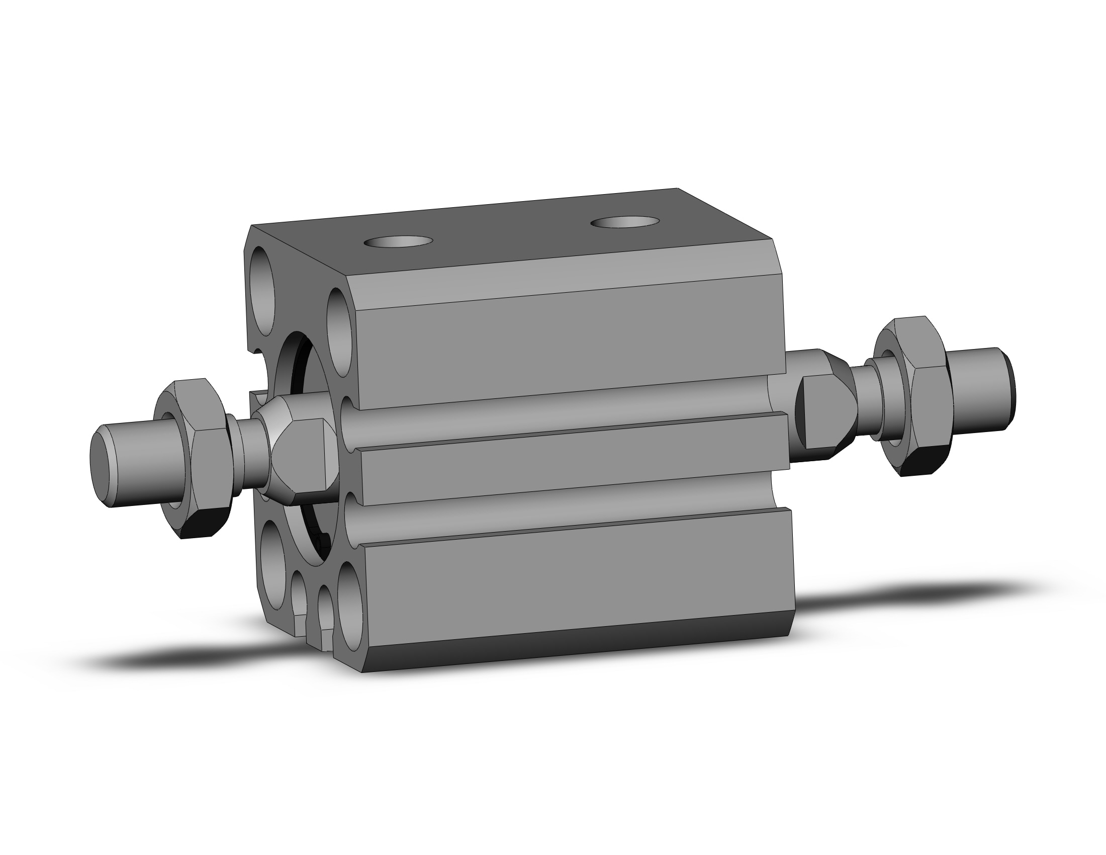 SMC CDQSWB16-5DM cyl, compact, dbl rod, auto-sw, CQS COMPACT CYLINDER