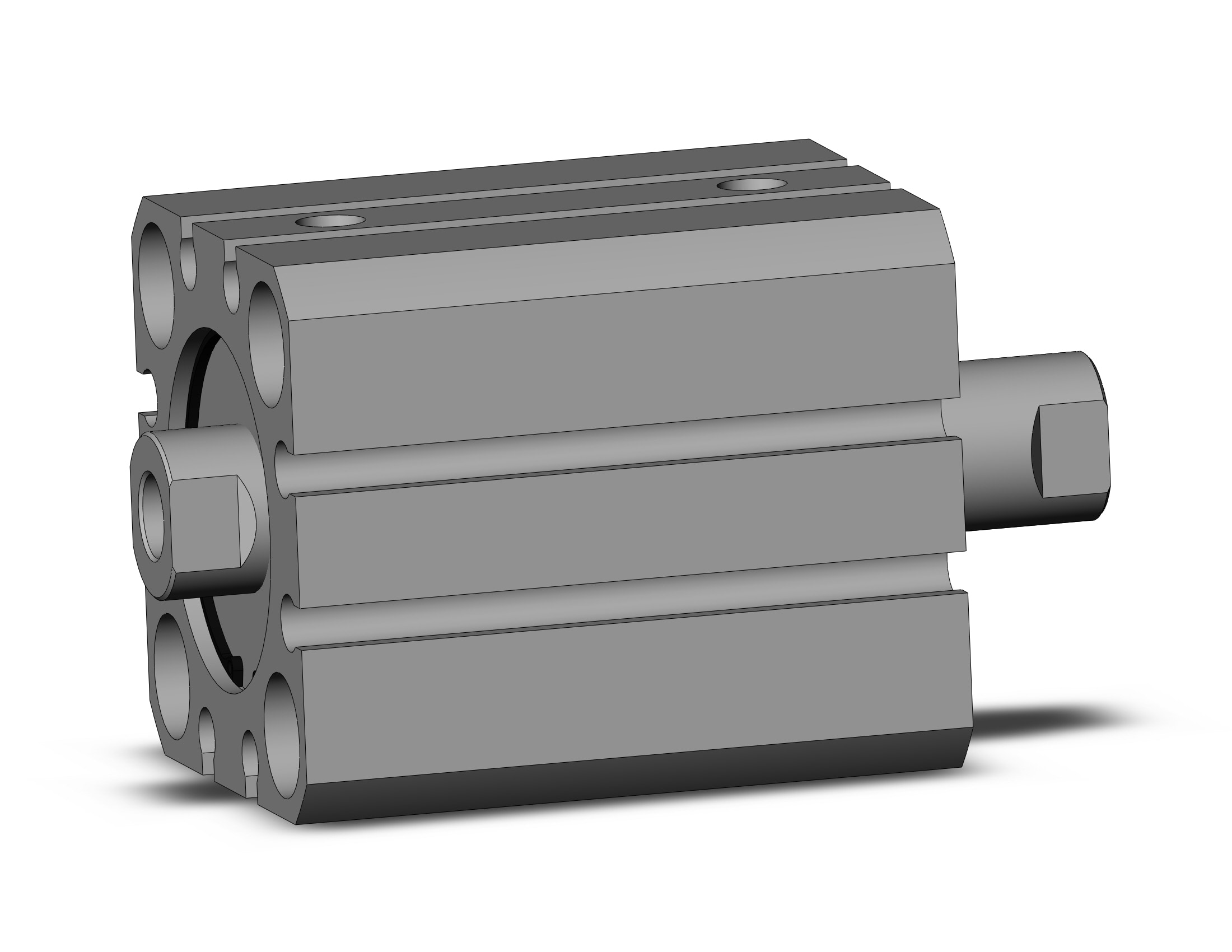 SMC CDQSWB25-10DC cyl, compact, dbl rod, auto-sw, CQS COMPACT CYLINDER