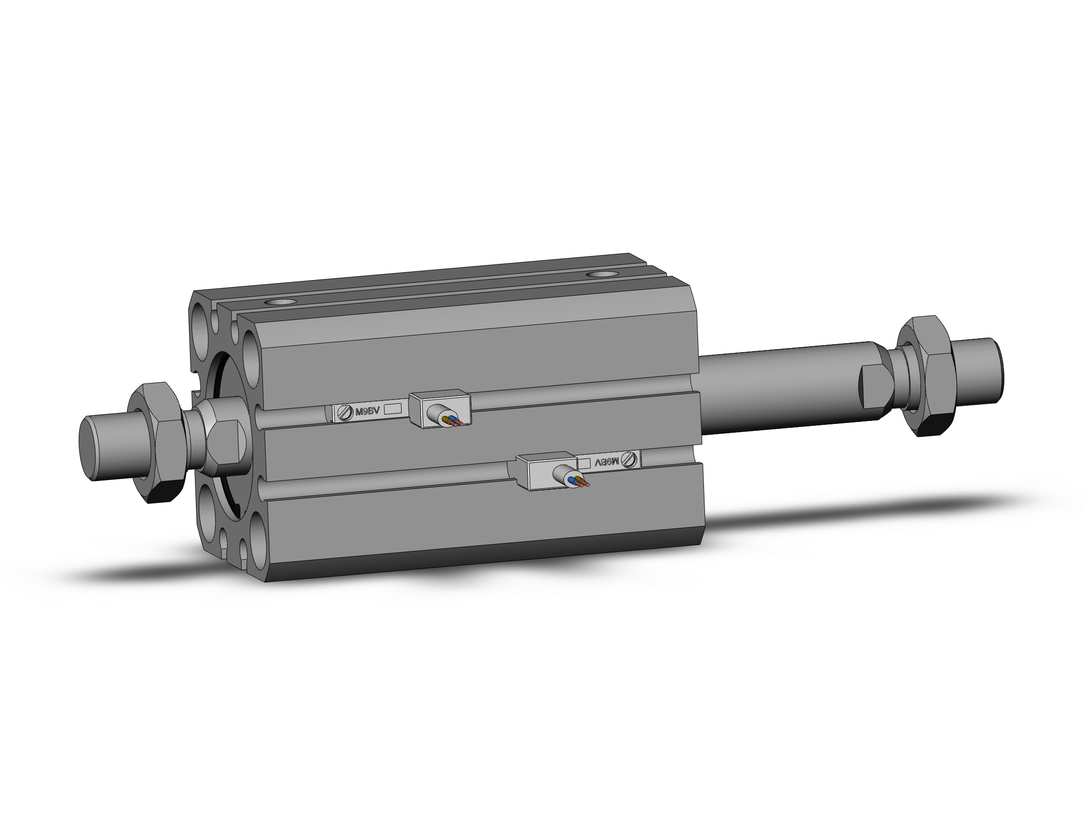 SMC CDQSWB25-30DCM-M9BV cyl, compact, dbl rod, auto-sw, CQS COMPACT CYLINDER