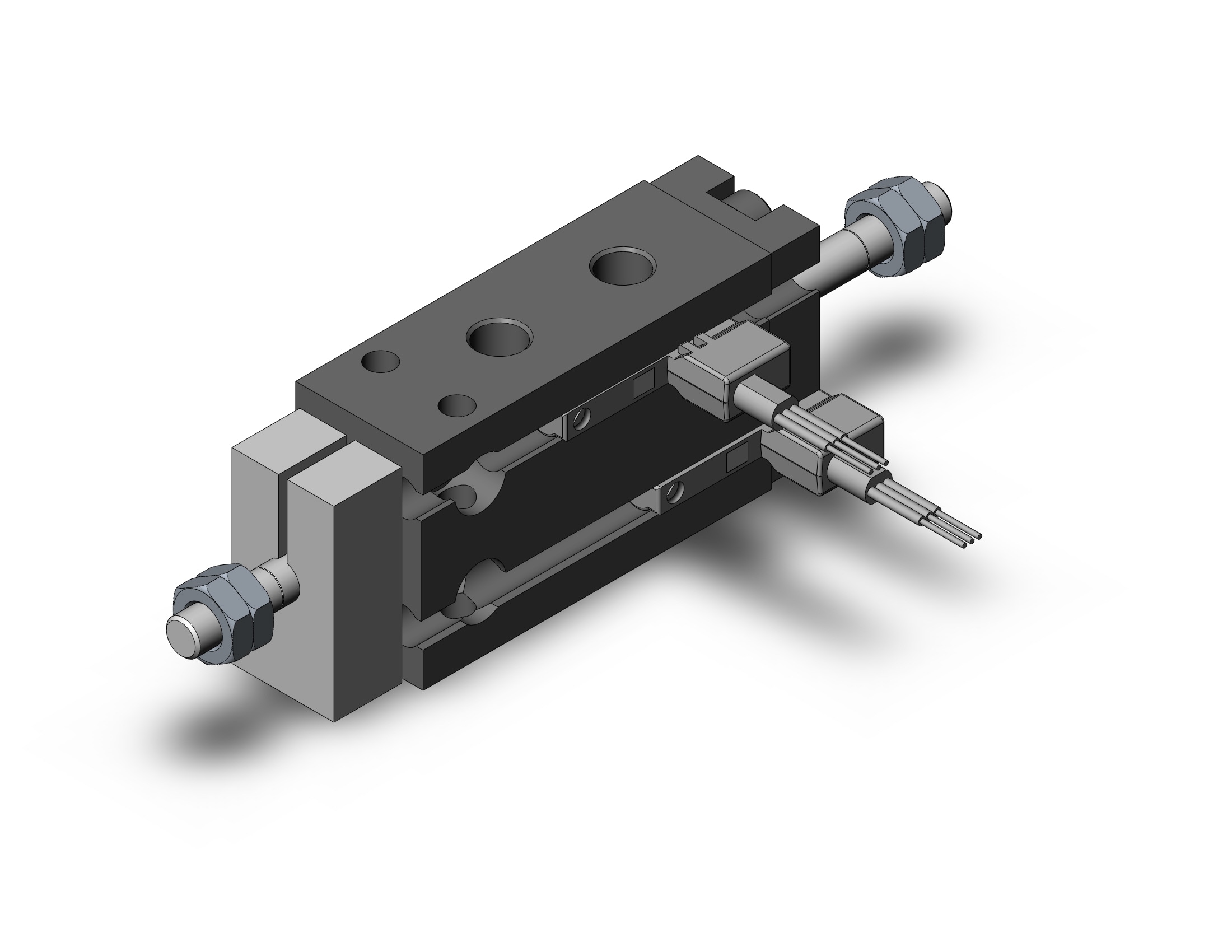 SMC CDUKW10-5D-M9NV cyl, free mt, dbl rod, non-rotating, COMPACT CYLINDER