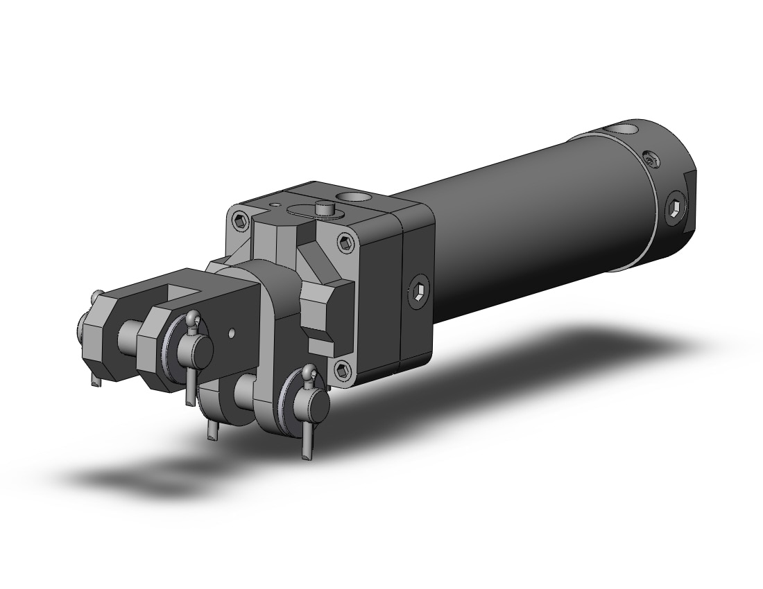 SMC CLK2GA32-75Y-B cyl, clamp w/lock, auto-sw, CLK CLAMP CYLINDER W/LOCK