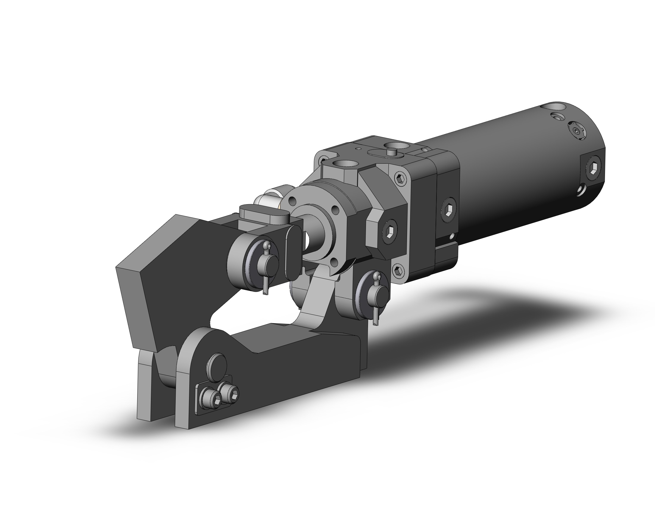 SMC CLK2GA50-75YK-F cyl, clamp w/lock, w/pedestal, CLK CLAMP CYLINDER W/LOCK