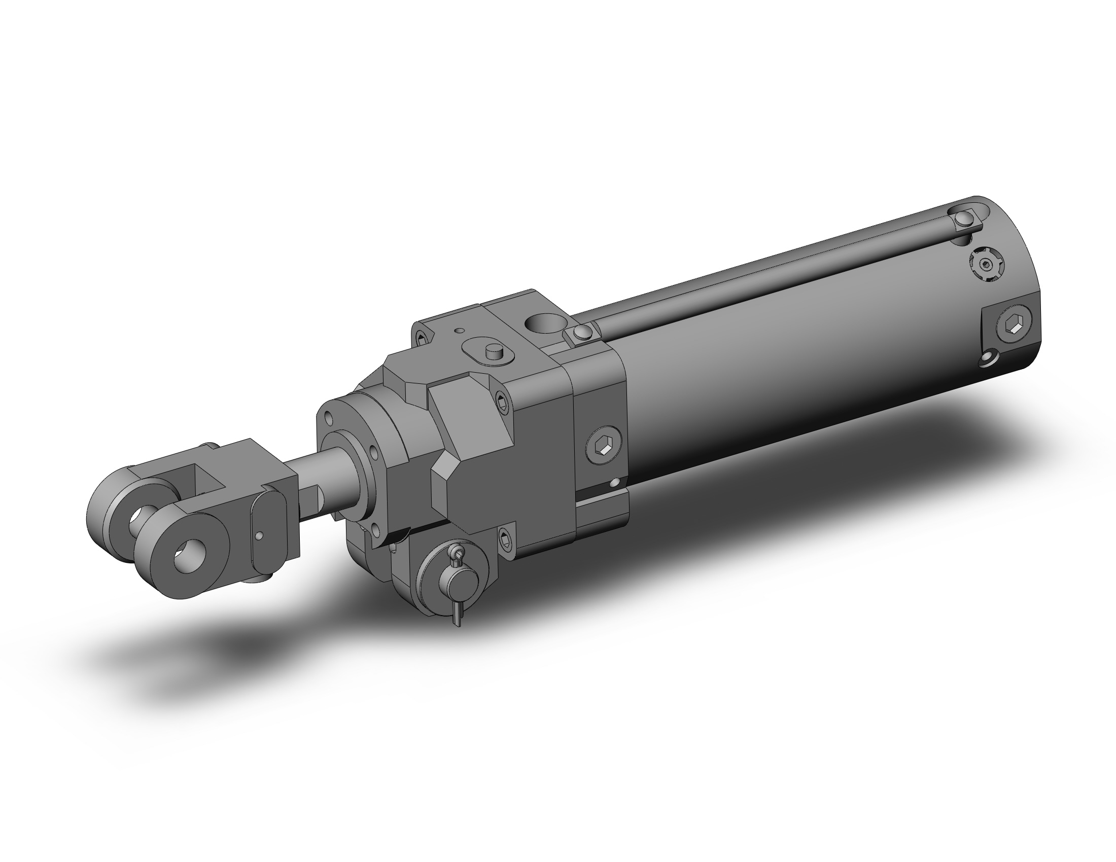 SMC CLK2PA50-100Y-B-P cyl, clamp w/lck,a/s mtg rod, CLK CLAMP CYLINDER W/LOCK