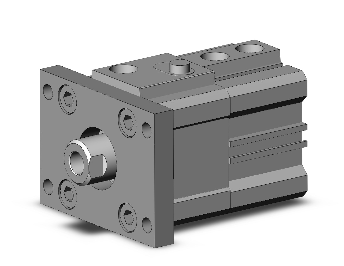 SMC CLQF32-10D-F cyl, compact with lock, COMPACT CYLINDER W/LOCK