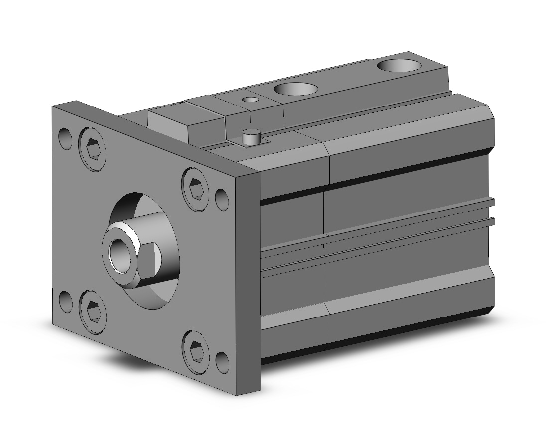 SMC CLQF50TF-30DC-B cyl, compact with lock, COMPACT CYLINDER W/LOCK