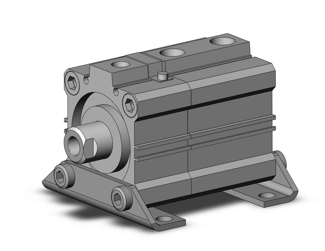 SMC CLQL50-25D-F cyl, compact with lock, COMPACT CYLINDER W/LOCK