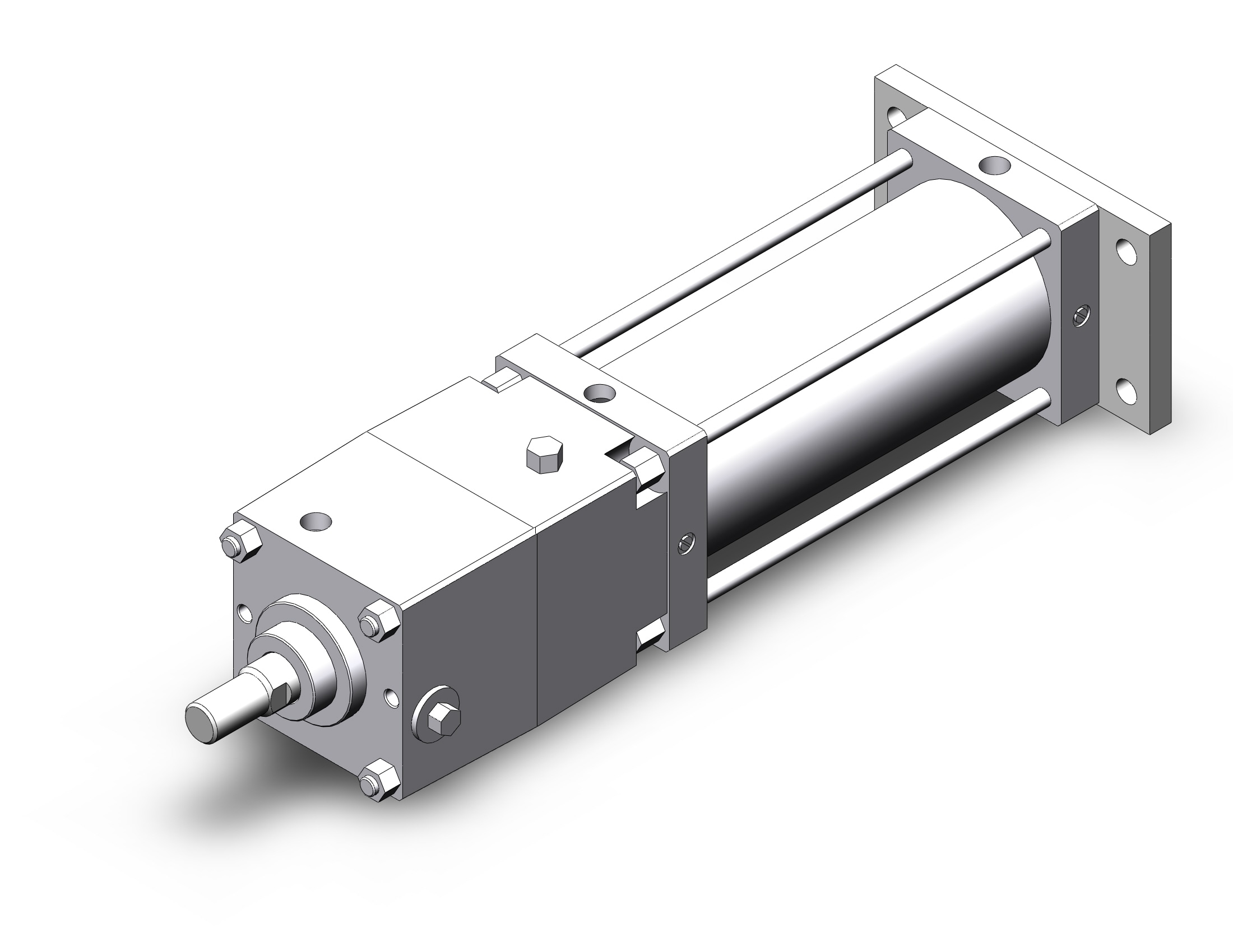 SMC CNSG140-300-D cyl w/lock, alum.tube, CNS FINE LOCK TIE ROD CYLINDER