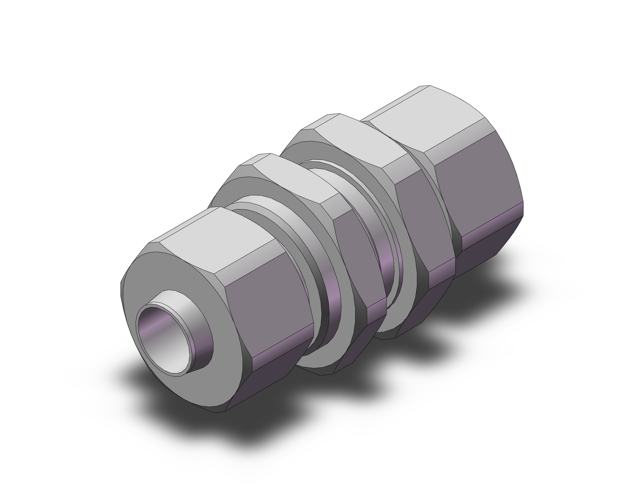 SMC KFG2E1008-00 fitting, bulkhead union, INSERT FITTING, STAINLESS STEEL