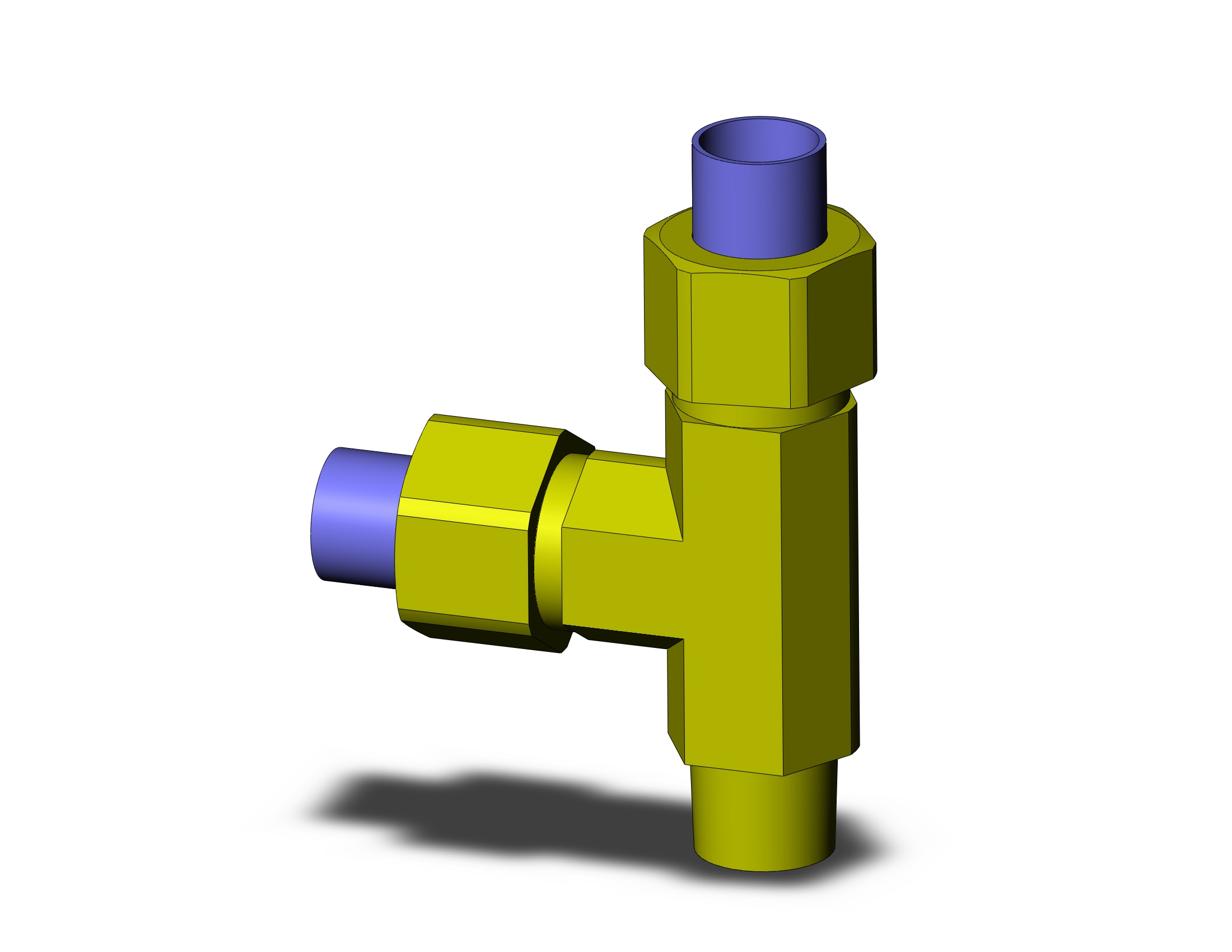 SMC KFY08N-01S fitting, male run tee, INSERT FITTING