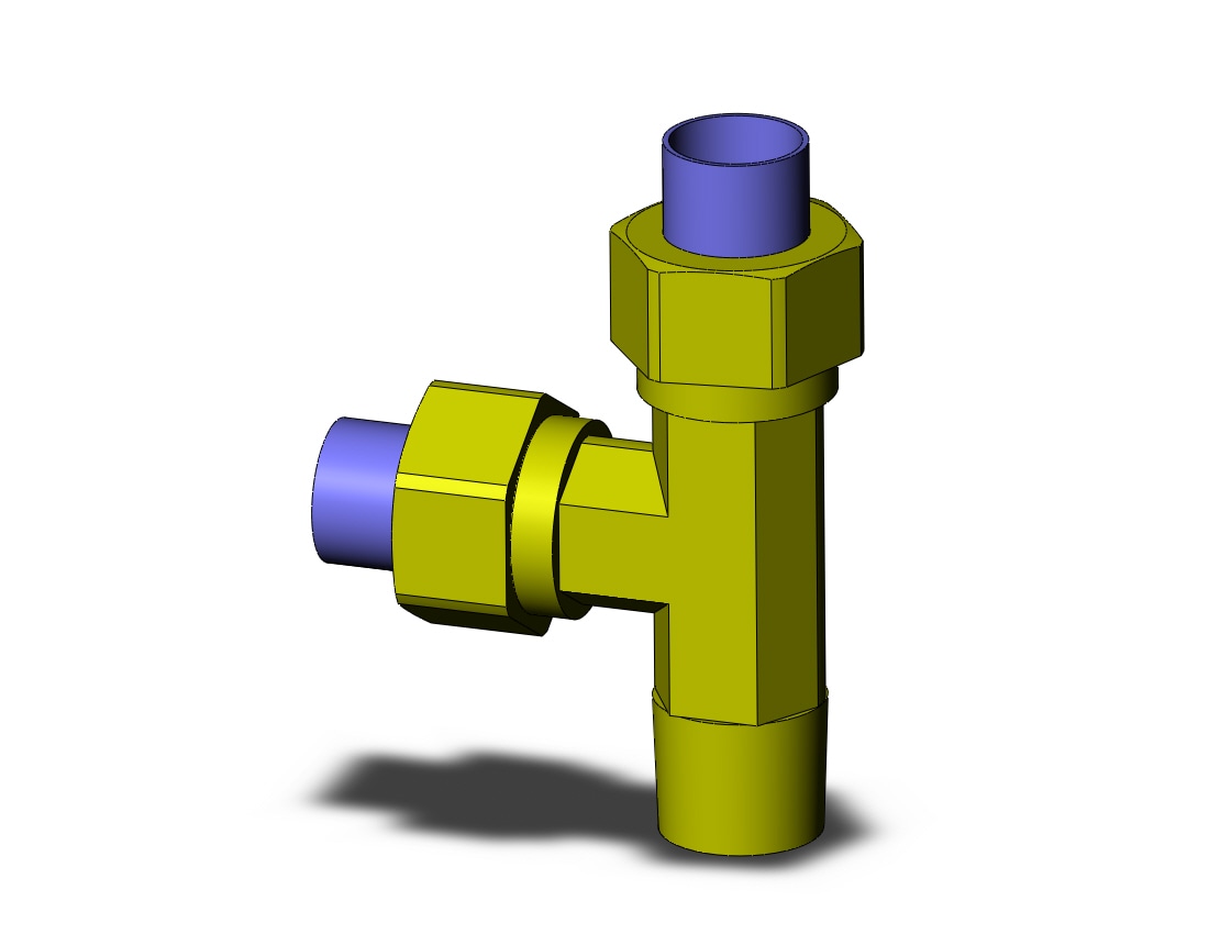 SMC KFY10N-02 fitting, male run tee, KF INSERT FITTINGS (sold in packages of 10; price is per piece)