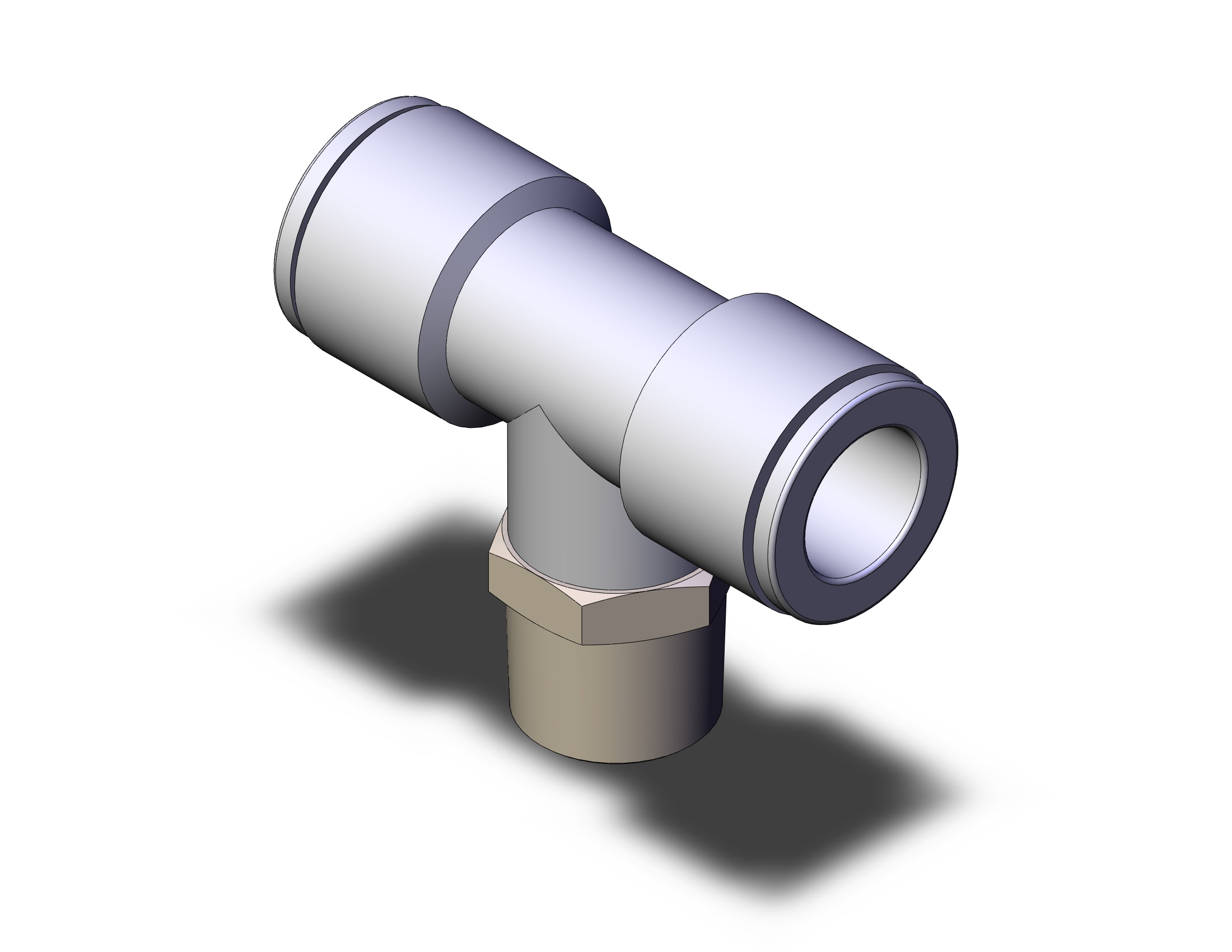 SMC KGT16-04S fitting, male branch tee s/s, KG/KQ(X23) 1-TOUCH STAINLESS (sold in packages of 2; price is per piece)