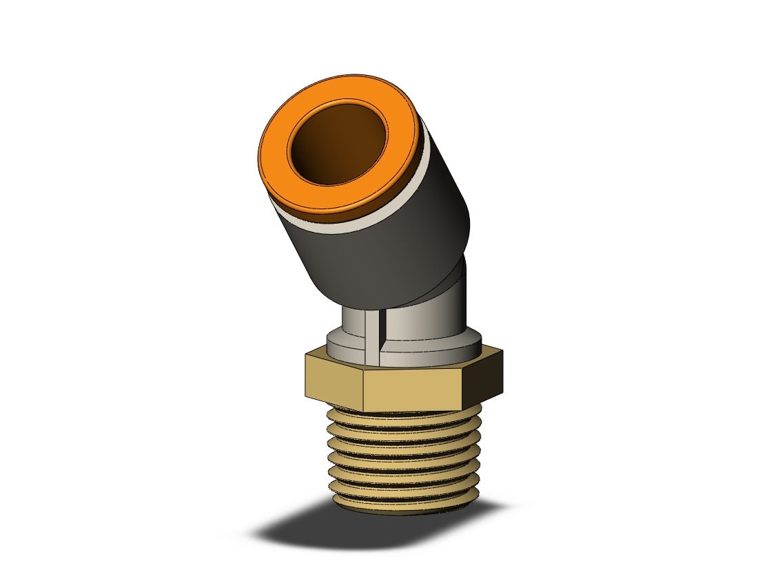 SMC KQ2K07-34A fitting, 45 deg male elbow, ONE-TOUCH FITTING