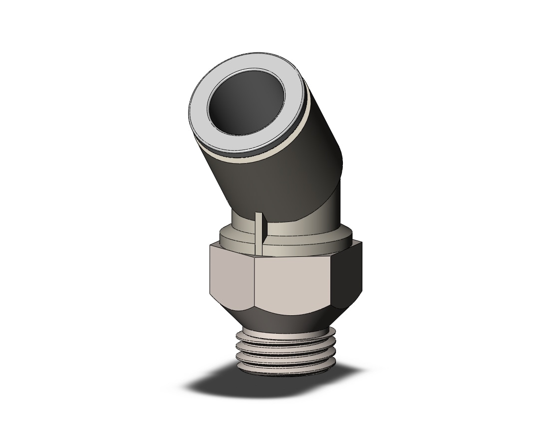 SMC KQ2K10-U02N fitting, 45 degree male elbow, KQ2(UNI) ONE TOUCH UNIFIT (sold in packages of 10; price is per piece)