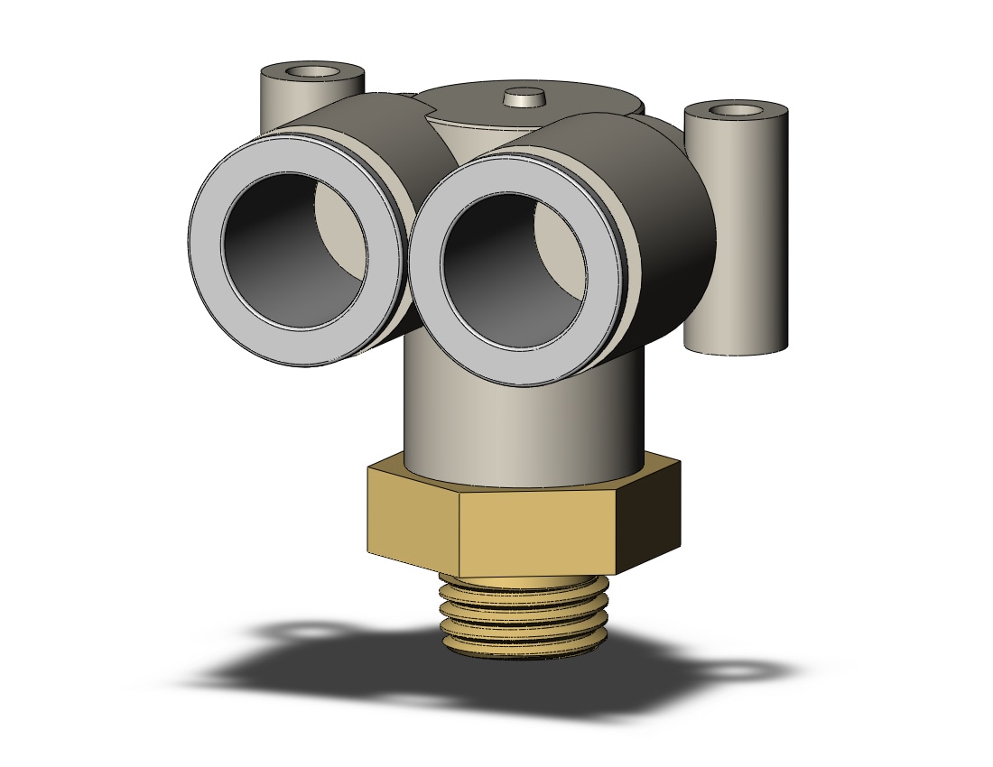 SMC KQ2LU12-02AP fitting, branch union elbow, ONE-TOUCH FITTING (sold in packages of 5; price is per piece)