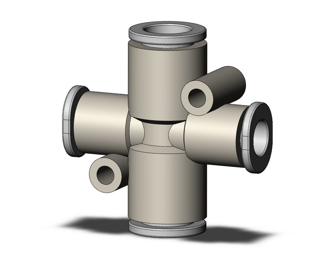 SMC KQ2TX06-08A1 fitting, diff dia cross, ONE-TOUCH FITTING