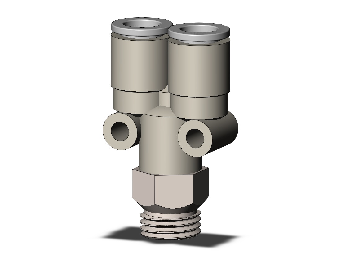 SMC KQ2U08-U02N fitting, branch y, KQ2(UNI) ONE TOUCH UNIFIT (sold in packages of 10; price is per piece)