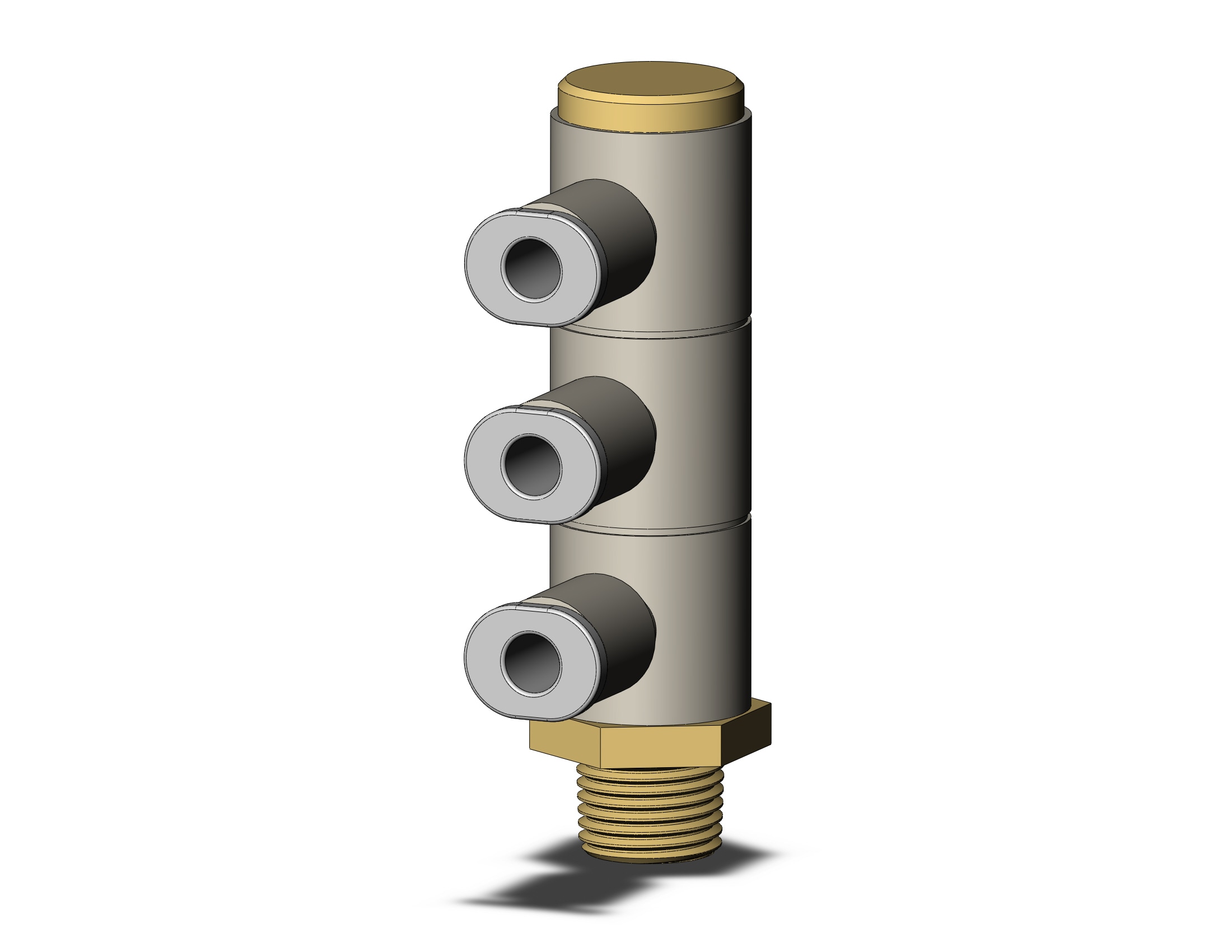 SMC KQ2VT04-01AS1 fitting, trpl uni male elbow, KQ2 FITTING (sold in packages of 10; price is per piece)