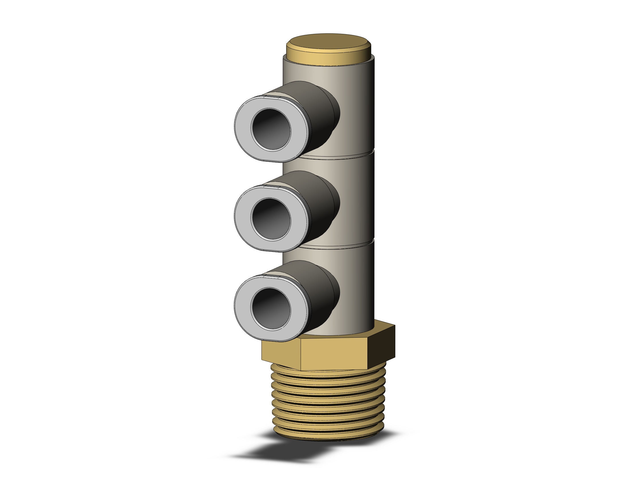 SMC KQ2VT06-03AS1 fitting, trpl uni male elbow, KQ2 FITTING (sold in packages of 10; price is per piece)