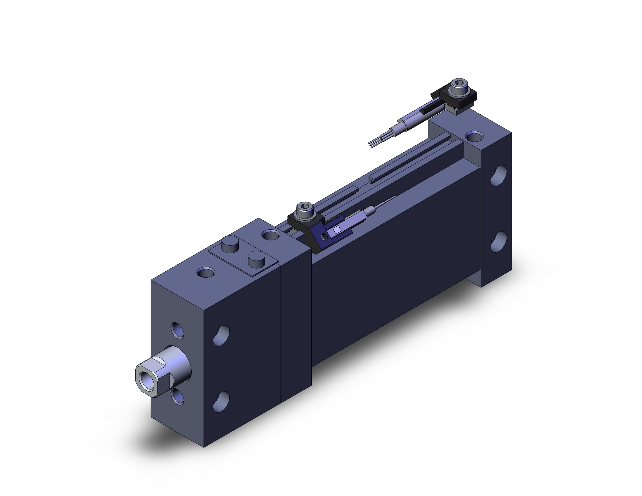 SMC MDLUB25-50D-F-M9PW cyl, plate w/lock, auto sw capable, COMPACT CYLINDER W/LOCK